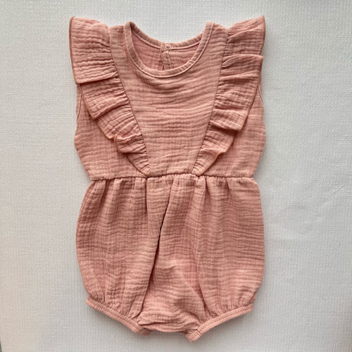 RA50210 Rampers muślinowy Mamatti - brudny róż