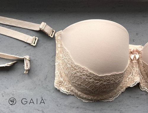 BS 943 Cynthia Biustonosz bardotka bezszwowy Gaia beżowy 