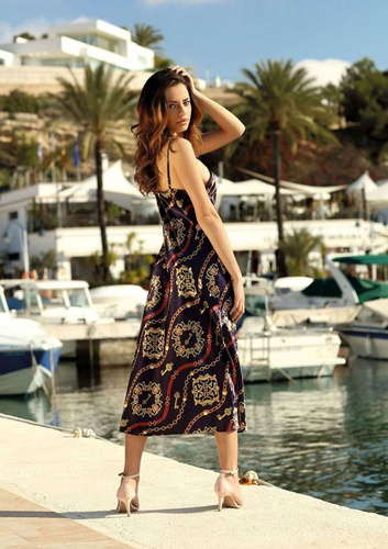 Halka satynowa długa koszulka damska DKaren - DK-HI 14