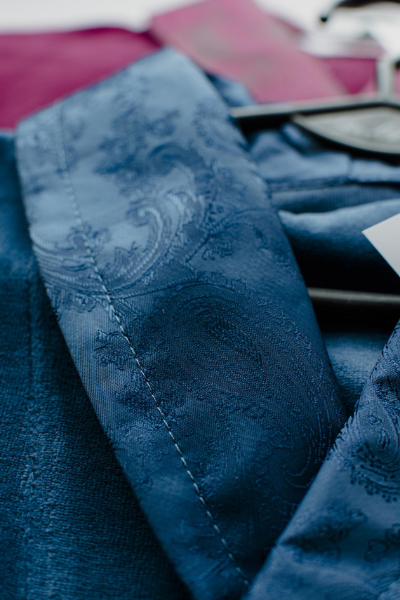 866 Noble Szlafrok męski welurowy De Lafense – krótki, elegancki, bawełna - jeans