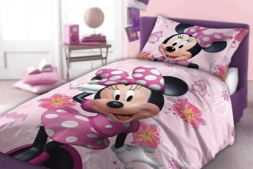 Myszka Minnie Pościel bawełniana różowa Faro –100% bawełna, komplet Disney