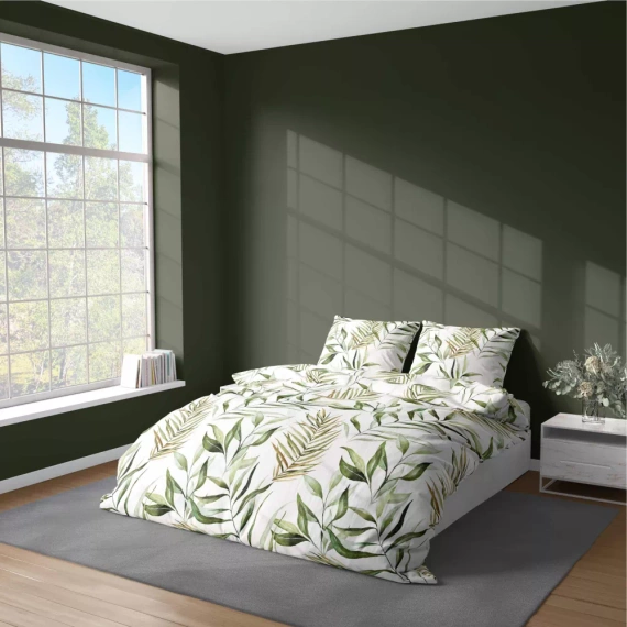 5030 A Pościel z mikrofibry liście Detexpol pudrowy zielony