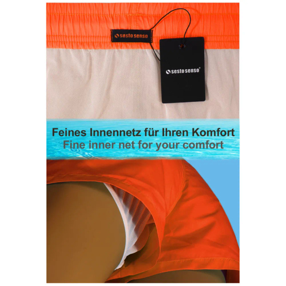 SZ2402 Szorty kąpielowe Sesto Senso pomarańczowy