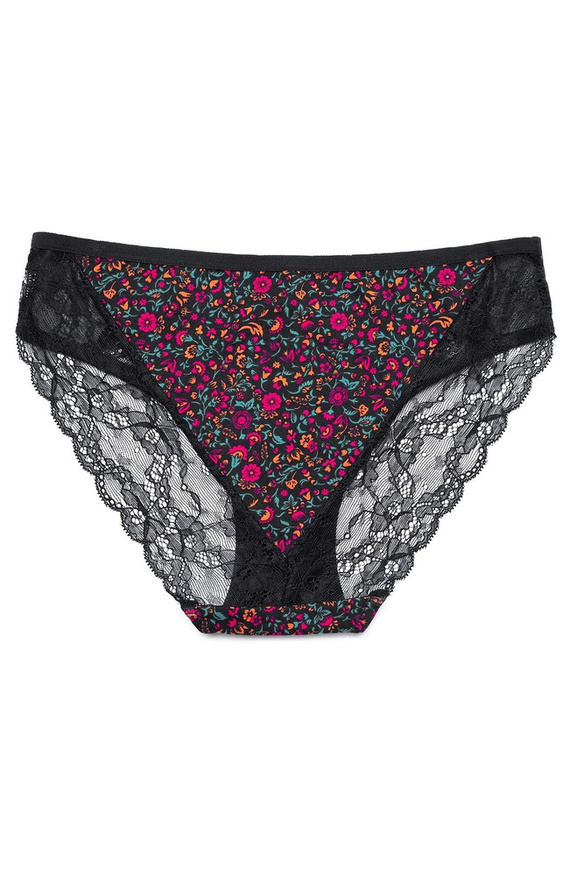 L-1572 BI A'3 Figi Damskie Lama czarny