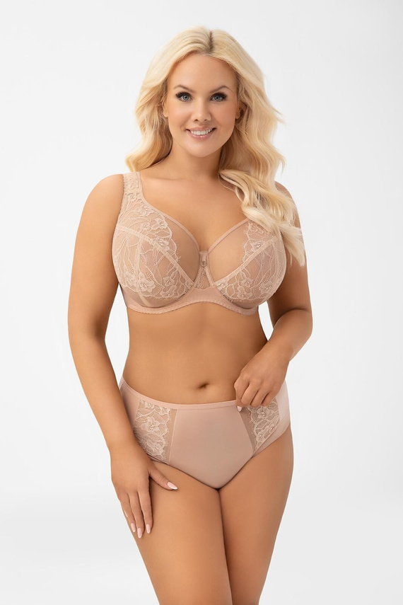 G018 Luisse Almond Gorsenia Biustonosz Soft na Duży Biust Koronkowy