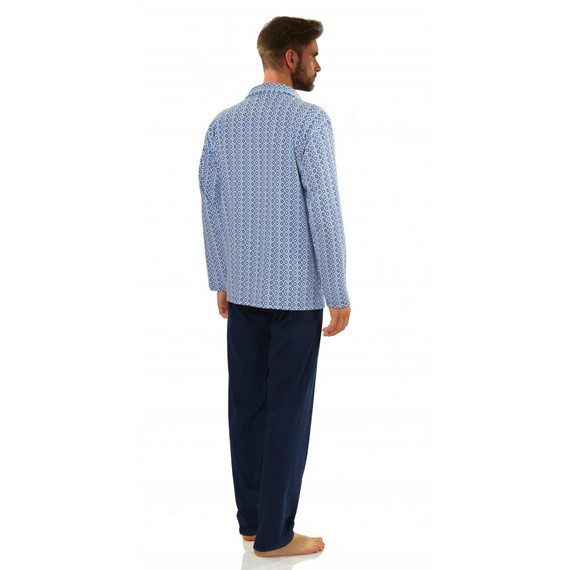 2210/16 Rozpinana Piżama Męska Sesto Senso - granatowy