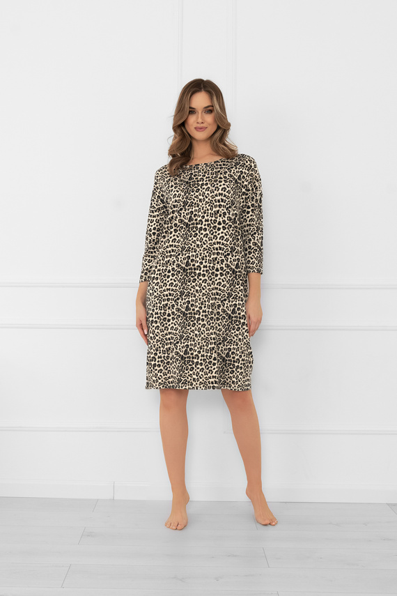 Kenia Koszula nocna damska Italian Fashion – panterka, 3/4 rękaw