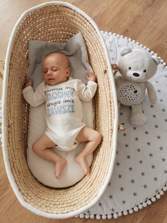 551219125 Body z długim rękawem "pierwsze imię GŁODNY, drugie imię ZAWSZE" Oscar Kids