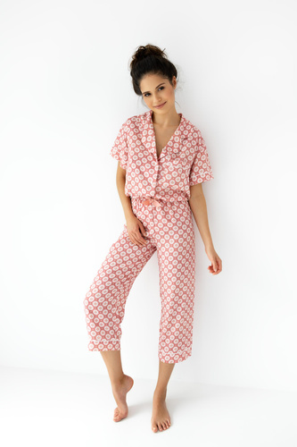 Sensis Sofija Piżama damska rozpinana - różowy