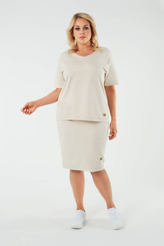 Stella spódnica damska midi Italian Fashion - beżowy