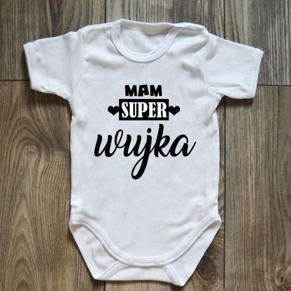 Body krótki rękaw "mam SUPER wujka" Moocha czarne