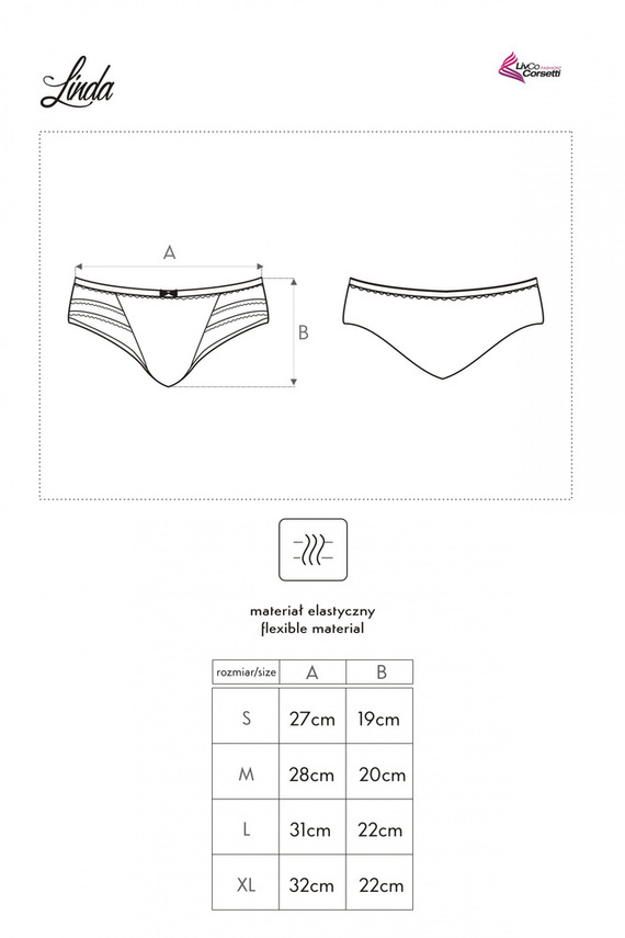 Linda LC 6064 Figi damskie LivCo Corsetti Fashion - biały