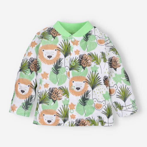 ABN-3788/LEW Lion Kaftanik niemowlęcy z bawełny organicznej Nini zielony