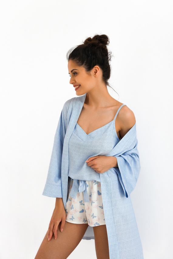 Felicia Szlafrok damski Sensis - niebieski melanż