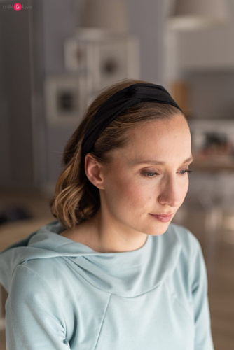 Opaska do włosów na gumce Milk&Love czarny