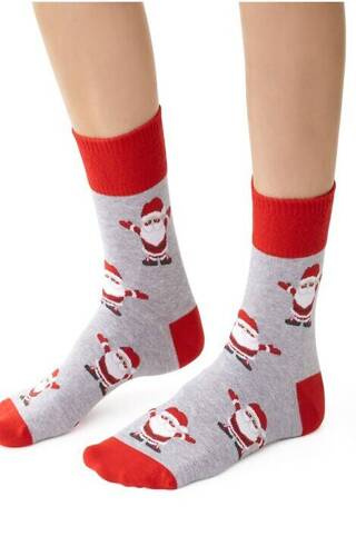 ART.136 Skarpety świąteczne damskie Steven - 109 szare