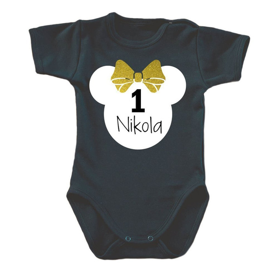 092 Body krótki rękaw na 1 urodziny roczek dla dziewczynki  białe