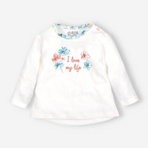 Flowers Bluzka z bawełny organicznej Nini ecru