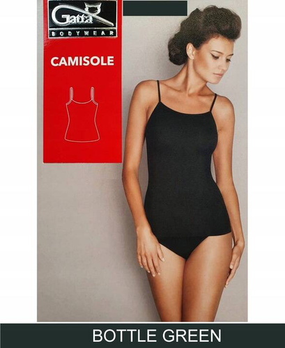Gatta Camisole 42K 610 koszulka damska bezszwowa na cienkich ramiączkach butelkowa zieleń