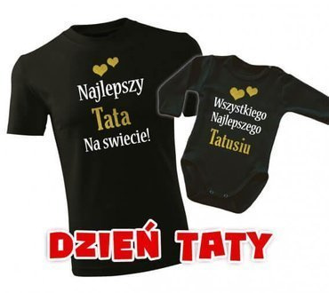 "Komplet dla taty i dziecka na DZIEŃ OJCA" koszulka + body Moocha czarny