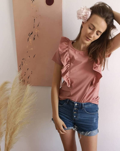 Milky Waves bluzka do karmienia z krótkim rękawem Milk&Love herbal rose