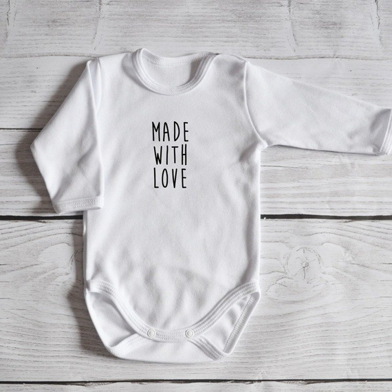 Body długi rękaw "Made with love" Moocha białe
