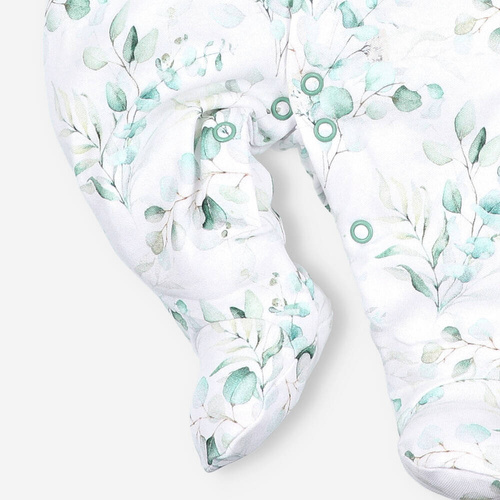 ABN-3480/GAŁ Aromatyczne listki Pajacyk z bawełny organicznej Nini druk