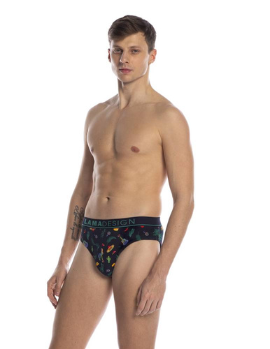 M-1003 SD Slipy męskie Lama  zielony/granatowy