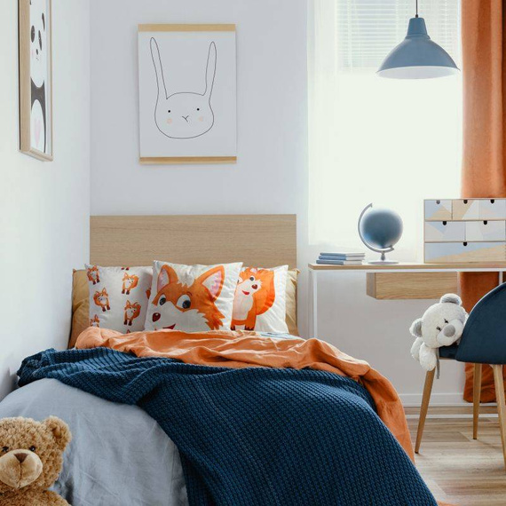 Kids 9A Poszewka dziecięca Design91 biały/pomarańczowy