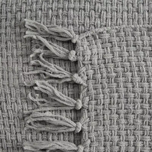 Suzi Koc narzuta tkana z frędzlami Eurofirany popielaty