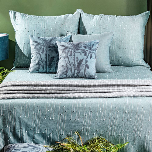 Montenegro 8 pościel z ozdobnymi przeszyciami Eurofirany jasnozielony