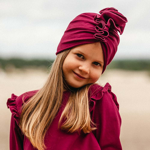 Czapka Turban dla dziewczynki "Simply Comfy" Ewa Klucze bordo