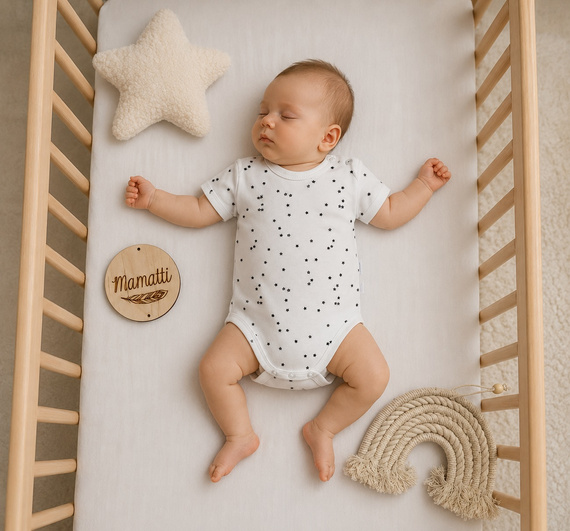 Mamatti BK16225 Body Niemowlęce Krótki Rękaw Gwiazdki Bawełna