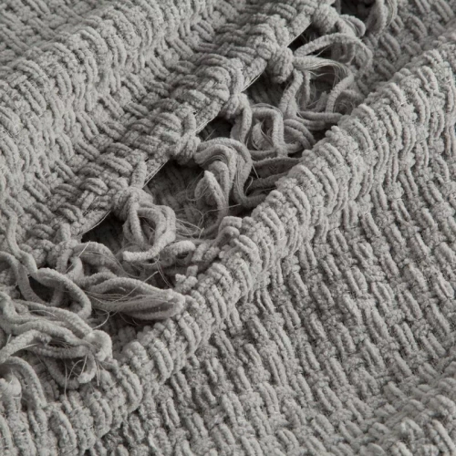 Suzi Koc narzuta tkana z frędzlami Eurofirany popielaty