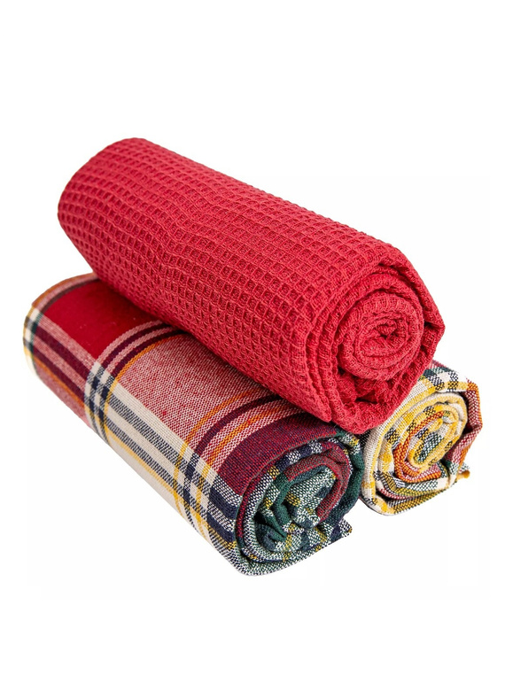 Komplet kuchenny Moraj MRK1500-021 – ściereczki bawełniane 3 szt. w ozdobnym koszyku