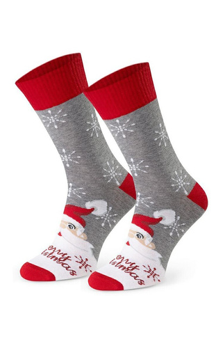 Art.136 Skarpety świąteczne męskie Steven melanż szary 162 – wzory bożonarodzeniowe, bawełna