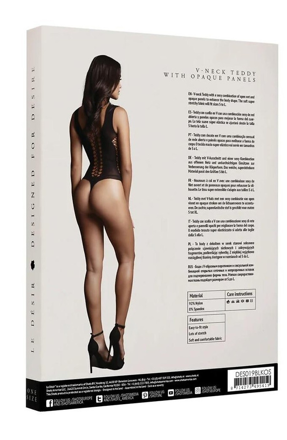 Bodystocking DES023 Le Désir zmysłowe body z geometrycznymi wycięciami