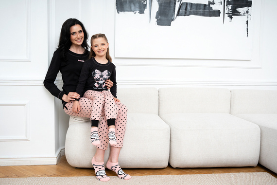 Bonilla Piżama Damska długi rękaw, długie spodnie Italian Fashion czarny/druk 