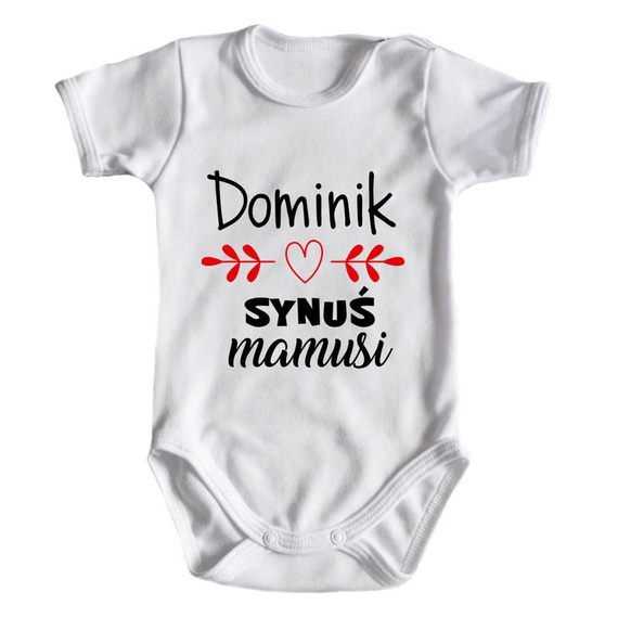 Body krótki rękaw "Synuś mamusi z imieniem" Moocha biały