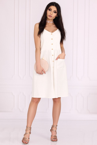 Akminas 85552 Sukienka na guziki Merribel white