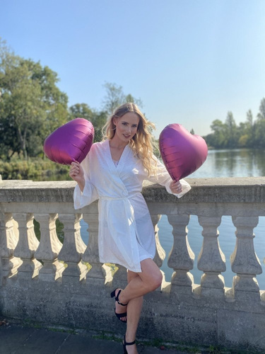 411 Jeanne Szlafrok damski Krótki Forex - ecru