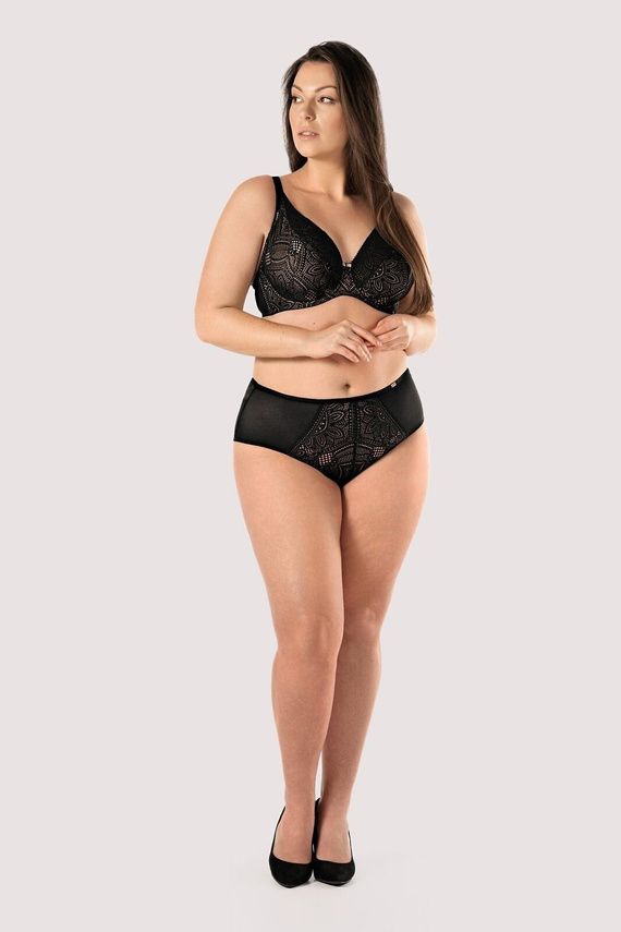 Desire BO50 mefemi by Nipplex  czarny biustonosz soft bralette z koronką