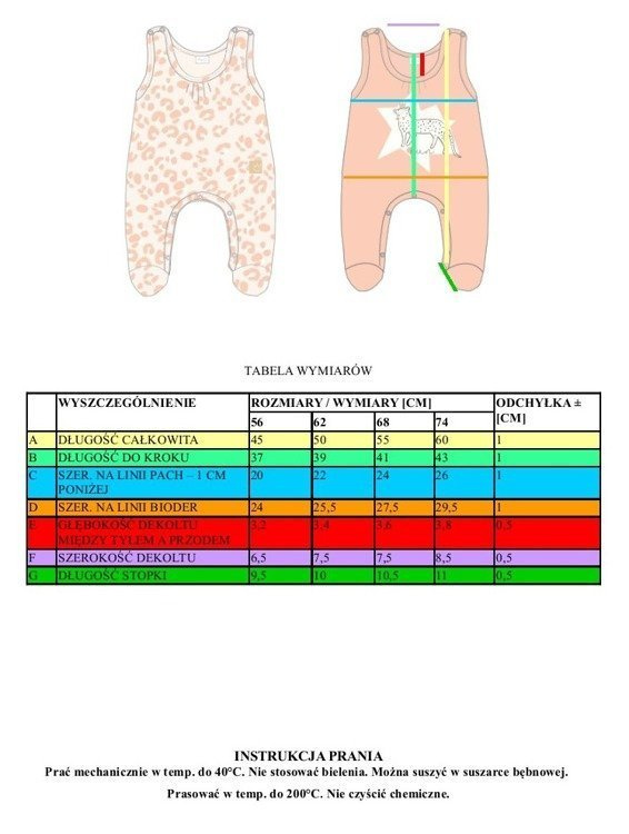 Śpiochy niemowlęce "WILD ANIMALS" Pinokio - różowy