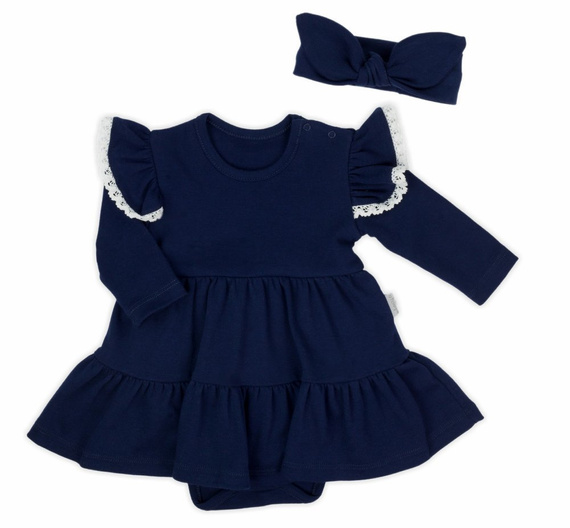 163170 Sukienko-body + opaska "Magia Świąt" Nicol - granatowy