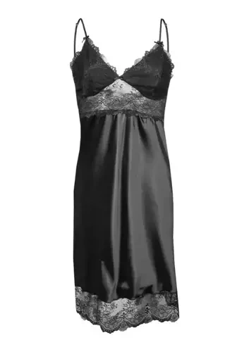 Alubi Halka satynowa koszulka damska DKaren - czarny