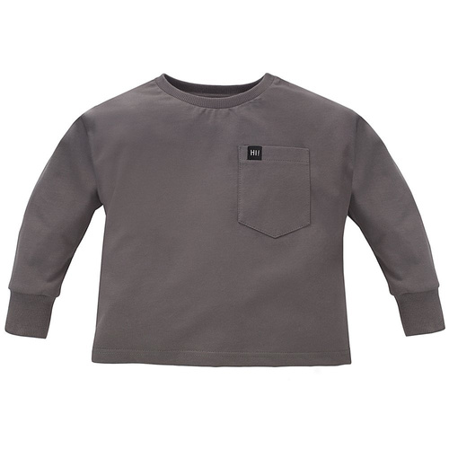 Teo Bluzka dla chłopca z kieszonką Pinokio - grafit