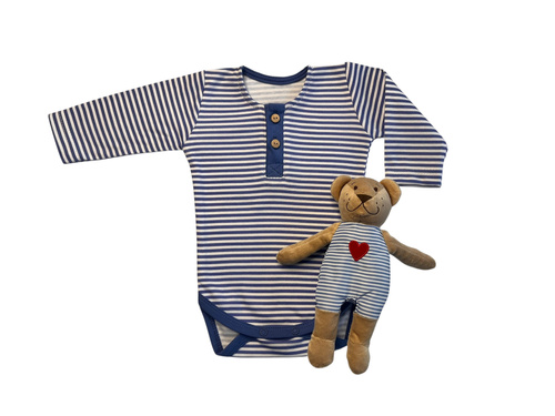 Body polo dla chłopca w paski z długim rękawem Mamatti BP13655 – eleganckie i wygodne