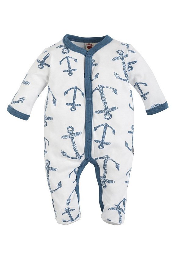02226B "BLUE SEA" Pajacyk niemowlęcy Makoma biały
