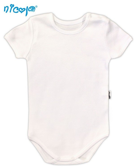 071 / 009 02 Body niemowlęce z krótkim rękawem "Basic" Nicol - ecru