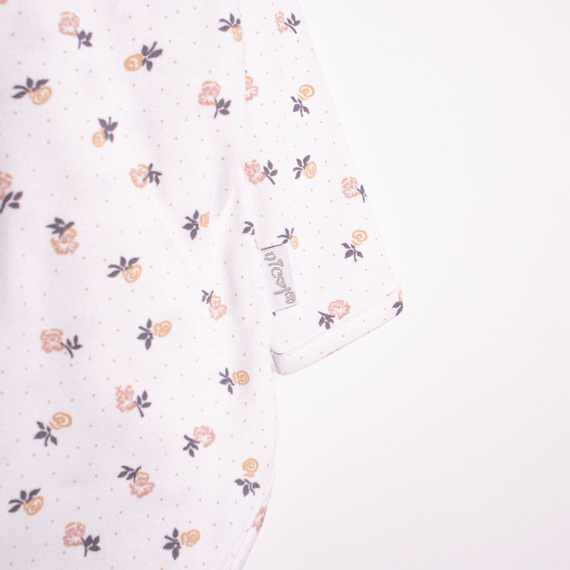 Body kopertowe bawełniane długi rękaw Nicol 220096 - dla dziewczynki, kwiatowy nadruk